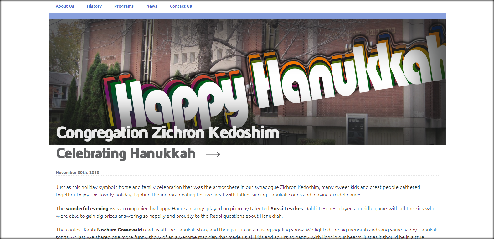 2 Site redesign for Zichron Kedoshim