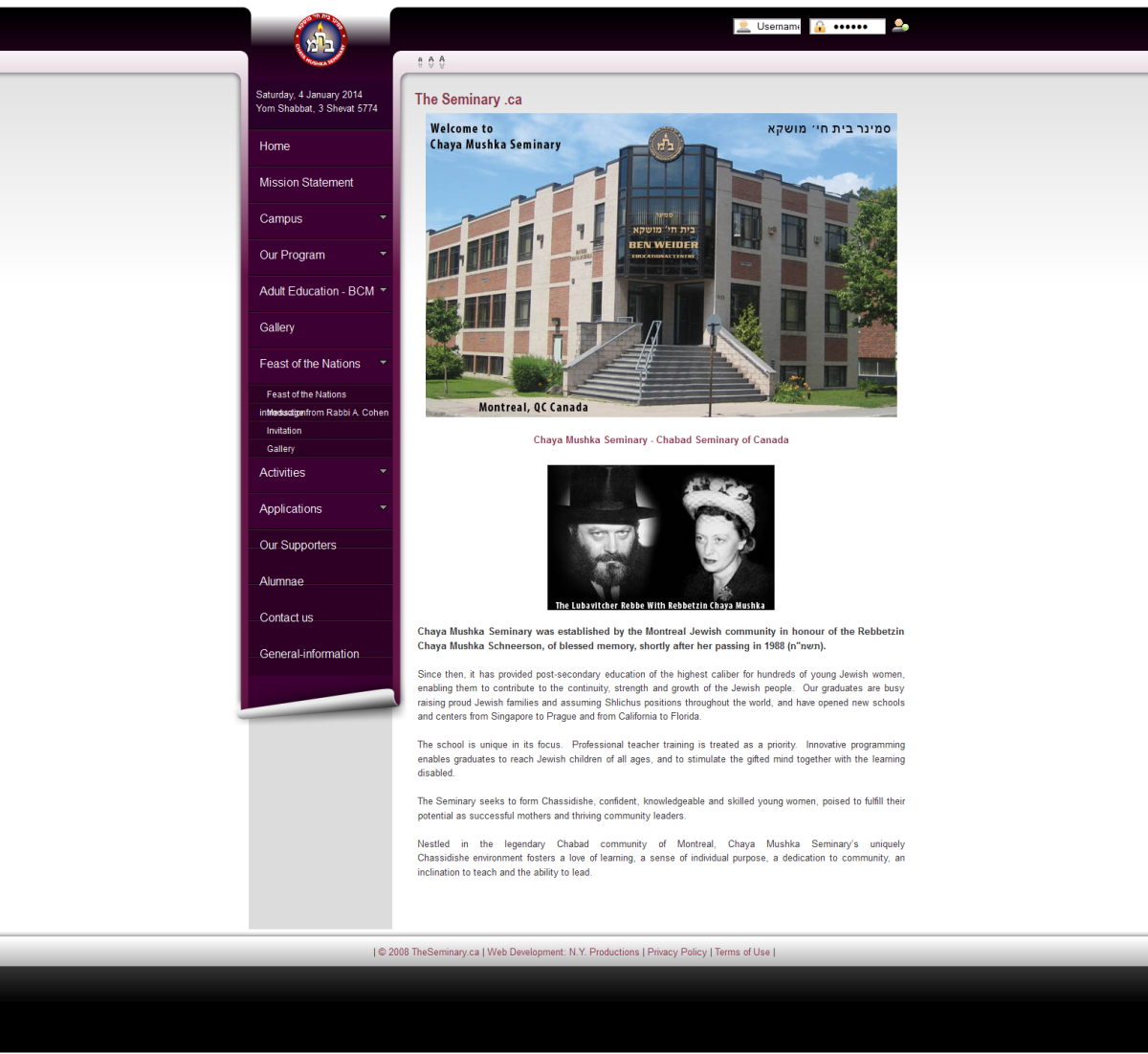0 The Seminary website design