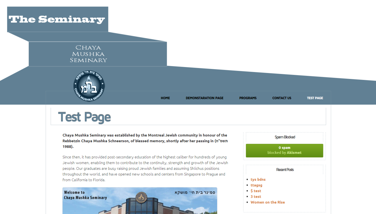 16 The Seminary website design