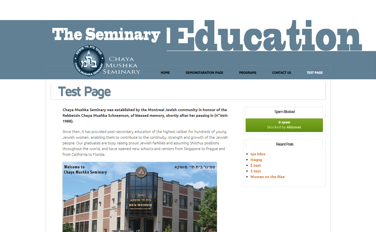 20 The Seminary website design