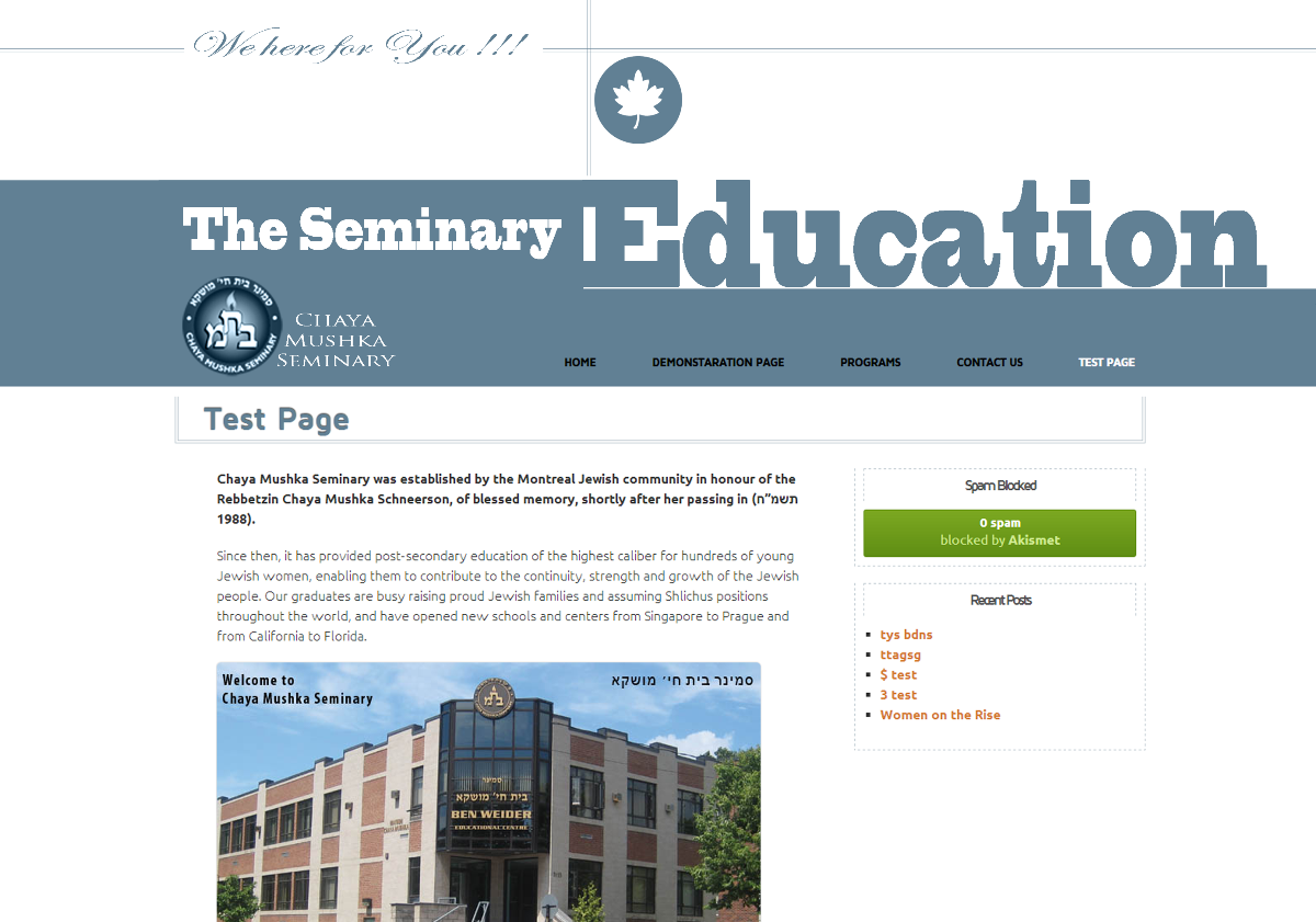 24 The Seminary website design