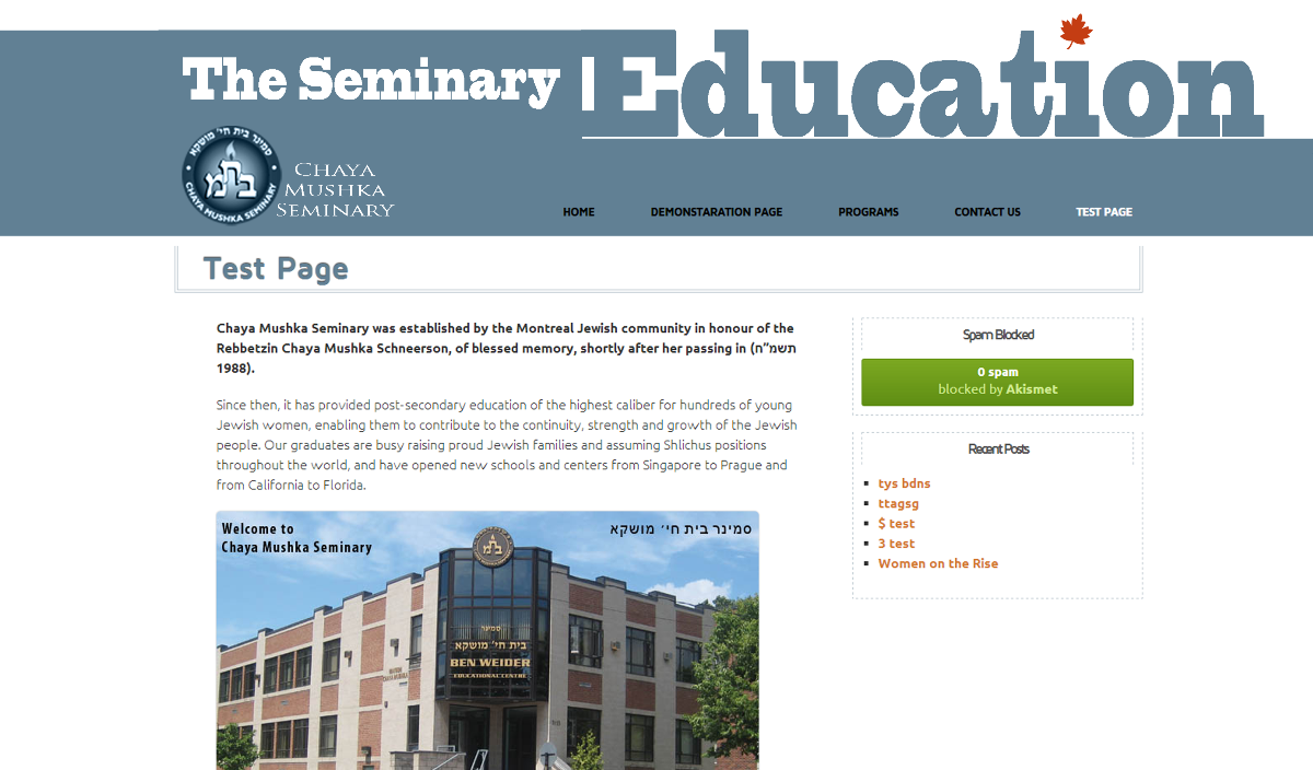 27 The Seminary website design