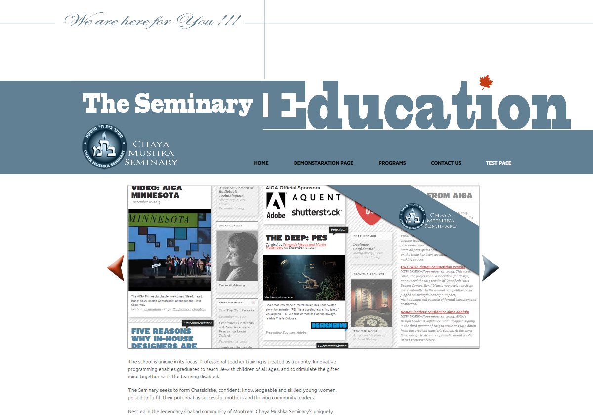 29b The Seminary website design
