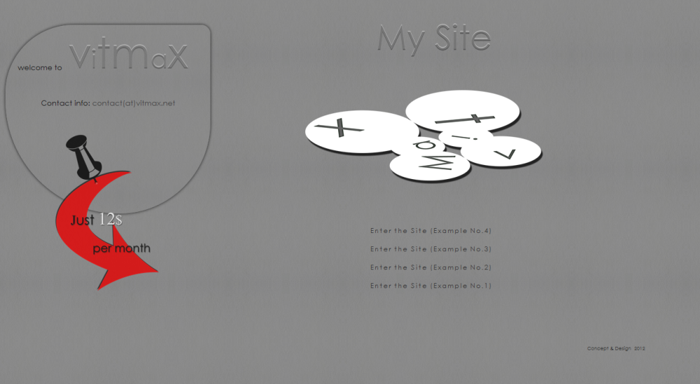 Screenshot of Vit & Max front page web design
